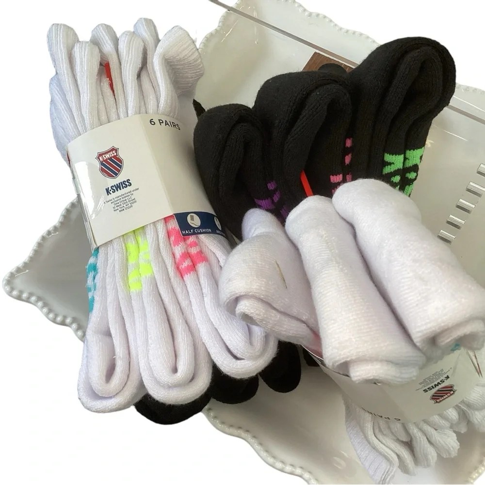 COPY - 🌸K SWISS Ladies 12 Pack Cushioned Crew Socks